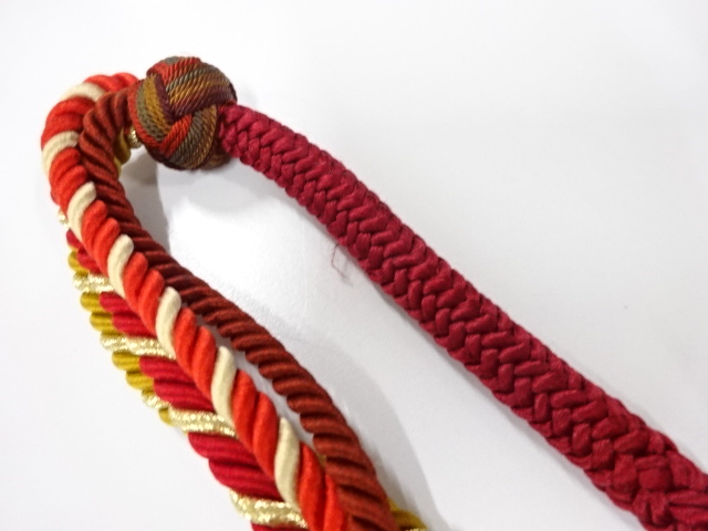 JAPANESE HAND-TIED OBIJIME CORD FOR FURISODE / UNUSED / SILK